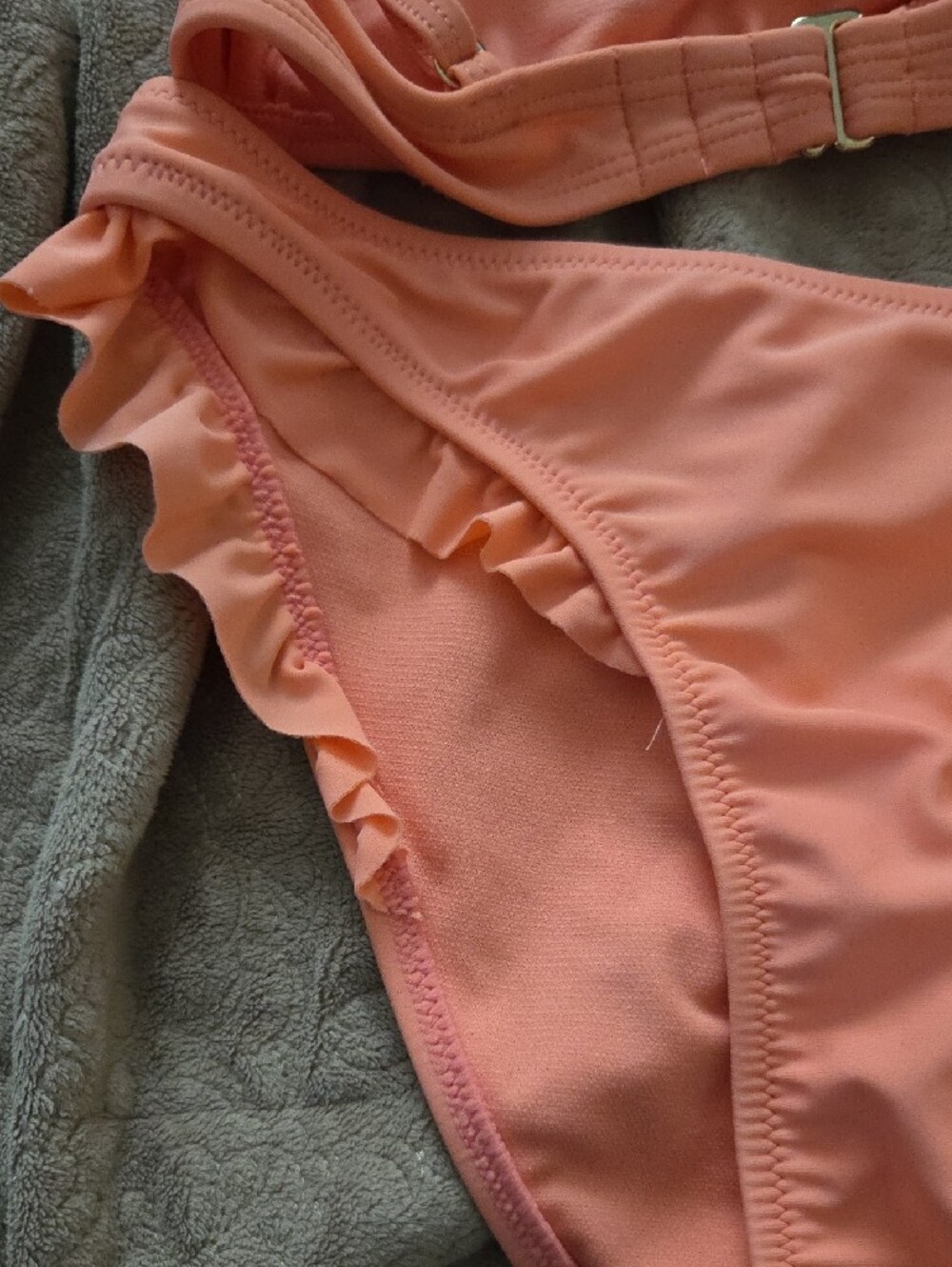 Express Coral Ruffle Bikini Set - Picture 7 of 9